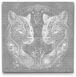  PontPöttyöző - Asztrológiai macskák Méret: 50x50cm, Keretezés: Kartonlemezen, Szín: Piros