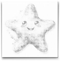  PontPöttyöző - Vidám tengeri csillag Méret: 30x30cm, Keretezés: Keret nélkül (csak a vászon), Szín: Fekete