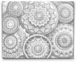  PontPöttyöző - Mandala, virágmintázat Méret: 40x50cm, Keretezés: Műanyagtáblával, Szín: Zöld