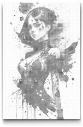  PontPöttyöző - Provokatív lány Méret: 40x60cm, Keretezés: Műanyagtáblával, Szín: Kék