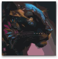  Festés számok szerint - Fekete pumá Méret: 50x50cm, Keretezés: Műanyagtáblával