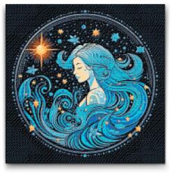  Gyémántszemes kirakó - Vízöntő Méret: 50x50cm, Keretezés: Kartonlemezen, Gyémántok: Négyzet alakú