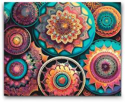  Festés számok szerint - Mandala, virágmintázat Méret: 40x50cm, Keretezés: Műanyagtáblával