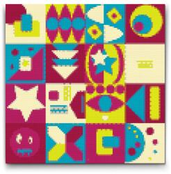  Gyémántszemes kirakó - Absztrakt doboz geometriai Méret: 30x30cm, Keretezés: Keret nélkül (csak a vászon), Gyémántok: Kerek