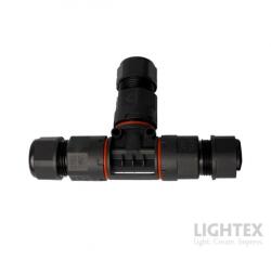 Lightex Кабелен T-конектор IP68 черен за кабел 3х0.5-2.5мм2 - Lightex (851AS0002120)