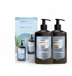 Arganicare Set Sampon & Balsam cu Biotina pentru par uscat sau deteriorat, Arganicare