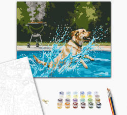 Alkotásutca Nyári kutyakaland - Számfestő készlet kereten 40x50