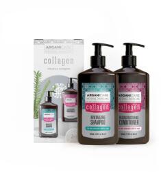 Arganicare Set Sampon & Balsam cu colagen si ulei de argan pentru par subtire deteriorat sau fragil, Arganicare