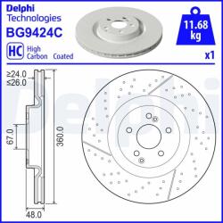 DELPHI Brzdový kotúč DELPHI BG9424C (BG9424C)
