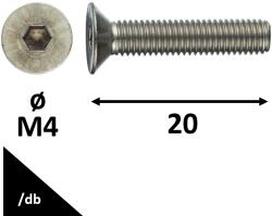  Süllyeszett Fejű Belsőkulcsnyílású Csavar 8.8 Horg. Din7991 M4x20 /db
