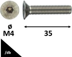 Süllyeszett Fejű Belsőkulcsnyílású Csavar 8.8 Horg. Din7991 M4x35 /db