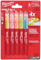 Milwaukee INKZALL Szövegkiemelő Színes (5 darabos kiszerelés) (48223206)