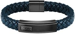 HUGO BOSS Brățară albastră închis din piele Lander 1580179M