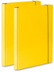 Vaupe 2 darabos laminált karton mappa készlet, Gumival, 25 mm, 310, Sárga