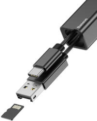 Baseus Pedant TF / MicroSD memóriakártya olvasó fekete 2in1 - smartdiszkont