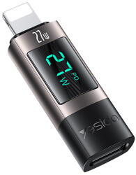 Yesido Adapter OTG GS25 - Lightning (hím) to Type C (nő) - LCD kijelzővel fekete
