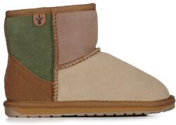 Emu Emu, Wallaby colorblock dizájnú nyersbőr csizma, Bézs, Khaki, 24 EU (K13105-CHESTNUT-8)
