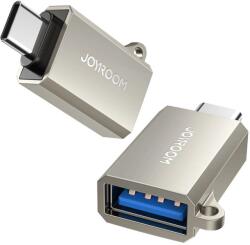 JOYROOM S-H151 USB-C (male) / USB-A (female) adapter akasztólyukkal - Ezüst