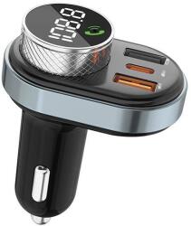 Awei Bluetooth 5.0 MP3 kihangosító FM transmitter 1xUSB + 1xUSB-C (C-843) fekete