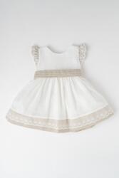 Mayoral Mayoral, Lentartalmú bővülő ruha masnival, Fehér, Tópbarna, 92 CM (1908-031-2Y)