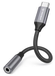 Techsuit - (2 darabos) Prémium Kábel Adapter FuseXound (AC12) - Type-C to 3, 5 mm Jack, 3A, Plug and Play, Fonott - Szürke - smartdiszkont