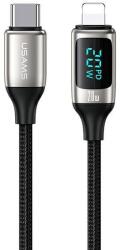 USAMS U78 USB-C - Lightning gyorstöltő kábel LED kijelzővel 1, 2 m 20 W PD fehér (US-SJ545)