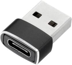 USB-C (női) - USB-A (férfi) átalakító fekete