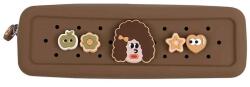 Scrikss Szilikon tolltartó medálokkal, Barna (ZH-7202-M)