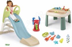 Smoby Set tobogan cu joc de apă și masă pentru apă și nisip Toboggan GM Slide Life Smoby lungimea suprafeței de alunecare 150 cm cu moară și forme (SM820509-3)
