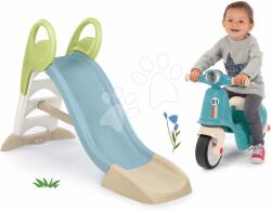 Smoby Set tobogan cu joc de apă 150 cm Toboggan GM Slide Life Smoby și babytaxiu motocicletă cu reflector Scooter Blue (SM820509-6)
