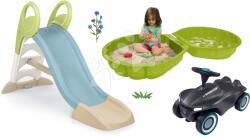 Smoby Set tobogan cu joc de apă și babytaxiu cu sunete Toboggan GM Slide Life Smoby lungimea suprafeței de alunecare 150 cm și nisipar cu două fețe Scoică (SM820509-16)