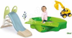 Smoby Set tobogan cu nisipar și pistă de apă Toboggan GM Slide Life Smoby lungimea suprafeței de alunecare 150 cm cu apă și excavator (SM820509-9)