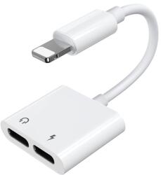 JOYROOM Lightning - 2x Lightning elosztó adapter fejhallgató és töltő csatlakozónak fehér (S-Y104)