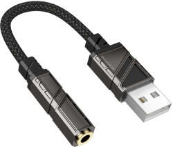 BOROFONE Adapter BV23 Dignity - USB - jack 3, 5mm átalakító - fekete