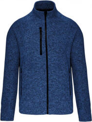Kariban Férfi pulóver Kariban KA9106 Men'S Full Zip Heather Jacket -2XL, Light Royal Blue Mélange