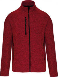 Kariban Férfi pulóver Kariban KA9106 Men'S Full Zip Heather Jacket -XL, Red Melange