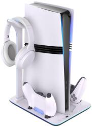 FIXED Multifunctional Stand, PS5 (Pro/Slim) ventilátorokkal és töltővel, 2xDualSense B&W (FIXPS5PS-MCS-BW)