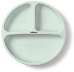 BabyOno BabyOno, Farfurita din silicon cu ventuza, menta verde Set pentru masa bebelusi