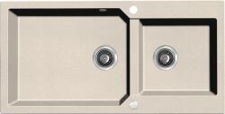 Kuchinox Chiuveta granit Kuchinox Milos SPM 4209, 86x49 cm, reversibila, ventil automat, bej Chiuveta