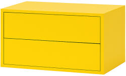 Leziter Boxie 2 fiókos fali szekrény 40x80x37 cm sárga (LBX40802FSA) - homelux
