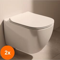 Ideal Standard Set 2 x Capac WC Slim, Ideal Standard Tesi, Duroplast Alb, Inchidere Lenta, 45 x 37 cm (SNI-2xINS-1T352701)