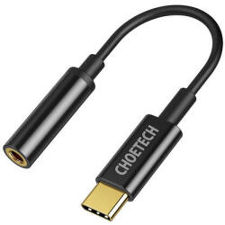  USB-C - Jack 3.5mm Audio Jack adapter Choetech AUX003 USB-C 3, 5 mm-es (fekete) DAC kábel