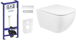 Oltens Készlet WC csésze Oltens Vernal 42502000, süllyesztett keret gombbal és tömítéssel Oltens Triberg 58300100, 45104000 (58306100)