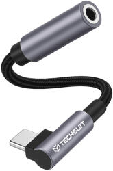  Techsuit - Prémium Kábel Adapter MusicDoX (AC7) - Lightning 3.5 mm Jackhez, Hi-Fi Hangzás, 3A, ABS, 0.1m - Szürke - studioeszkozok