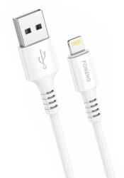 FONENG Cablu pentru incarcare si transfer de date Foneng X85, USB/Lightning, 3A, 1m, Alb (X85-iPhone)