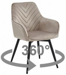 NANA360 VELVET bézs forgó étkezőszék