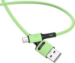 USAMS U52 adatkábel (USB - microUSB, 2A, gyorstöltő, 100cm, törésgátló) VILÁGOSZÖLD (SJ435USB02) (69871-uniw) (69871-uniw)