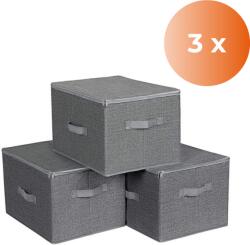 SongmicsHome Cutii de depozitare ELVIS, 3 buc, 40x30x25cm, gri