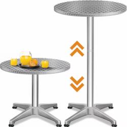CASARIA Masă de bar reglabilă din aluminiu NERO, Ø60 cm, argintiu