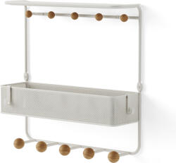Umbra Cuier de perete Estique alb cu raft (1018030-660) Agatator cuier